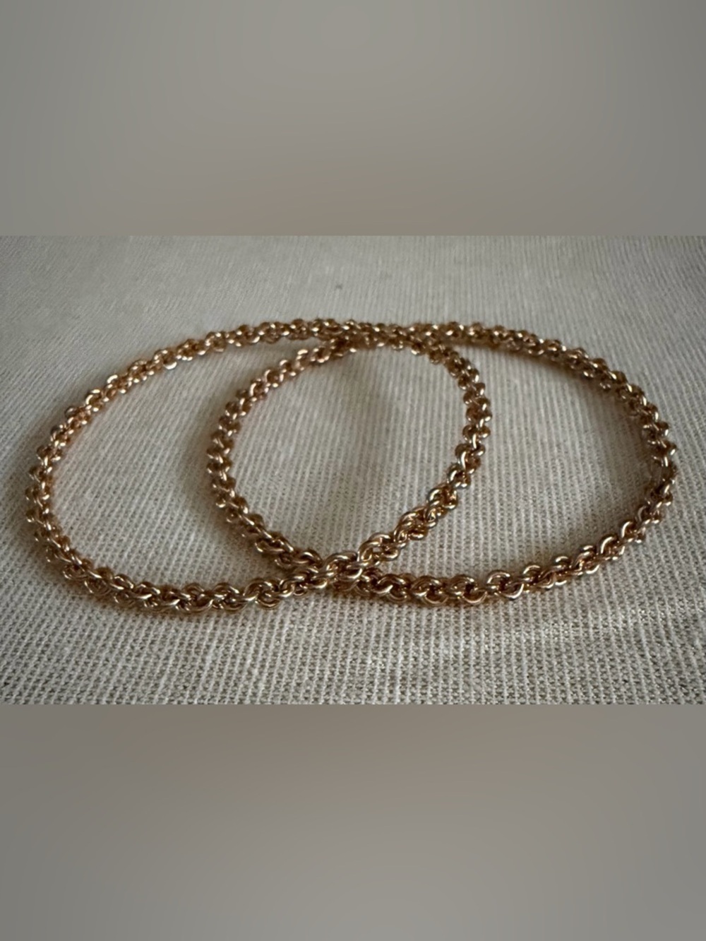 Gold Rope Chain Necklace and Bracelet Set - Women Jewelry